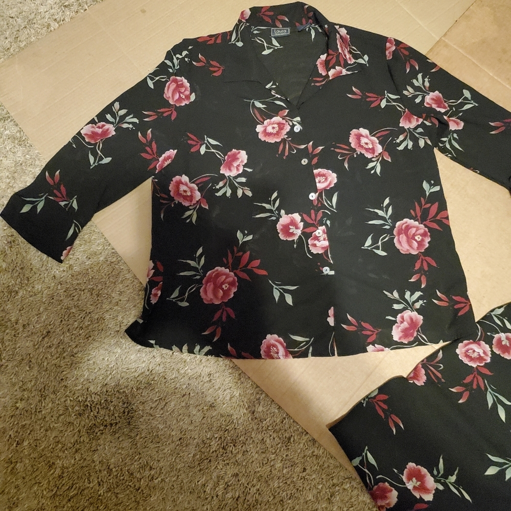 Floral Skirt and Blouse